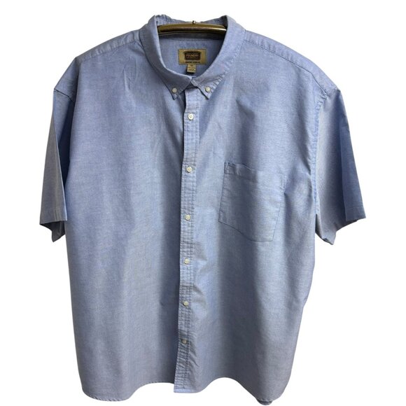 The Foundry Supply Co Chambray Blue Cotton Button Down SS Oxford - Picture 2 of 7